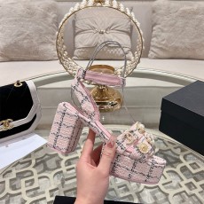 샤넬 CHANEL 여성 트위드 샌들 C01755