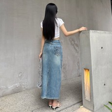 샤넬 CHANEL 여성 데님 스커트 CL0729