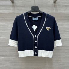 프라다 PRADA 여성 니트 반팔 가디건 PD12931