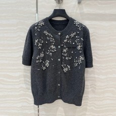 미우미우 MIUMIU 여성 니트 반팔 가디건 MU0405