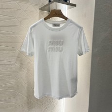 미우미우 MIUMIU 여성 라운드 반팔 MU0408