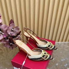 발렌티노 VALENTINO V로고 슬링백 펌프스  VN1486