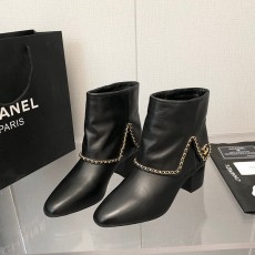 샤넬 CHANEL 램스킨 앵클 부츠 C01833